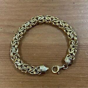 Itaor: gold vermeil over/lay 925 sterling silver chain link Italy bracelet.